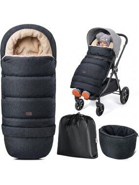 Cozy Weather-Proof Stroller Bunting Bag with Extended Footmuff for Warmth